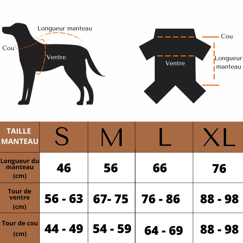 mesure pour manteau chien