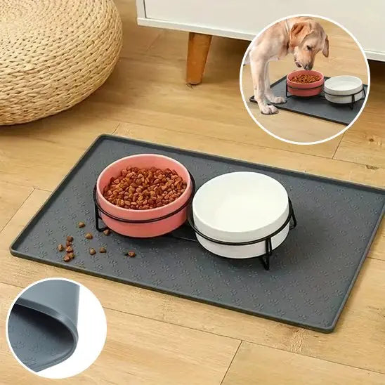 Tapis Gamelle Antiderapant pour Chien avec photo chien