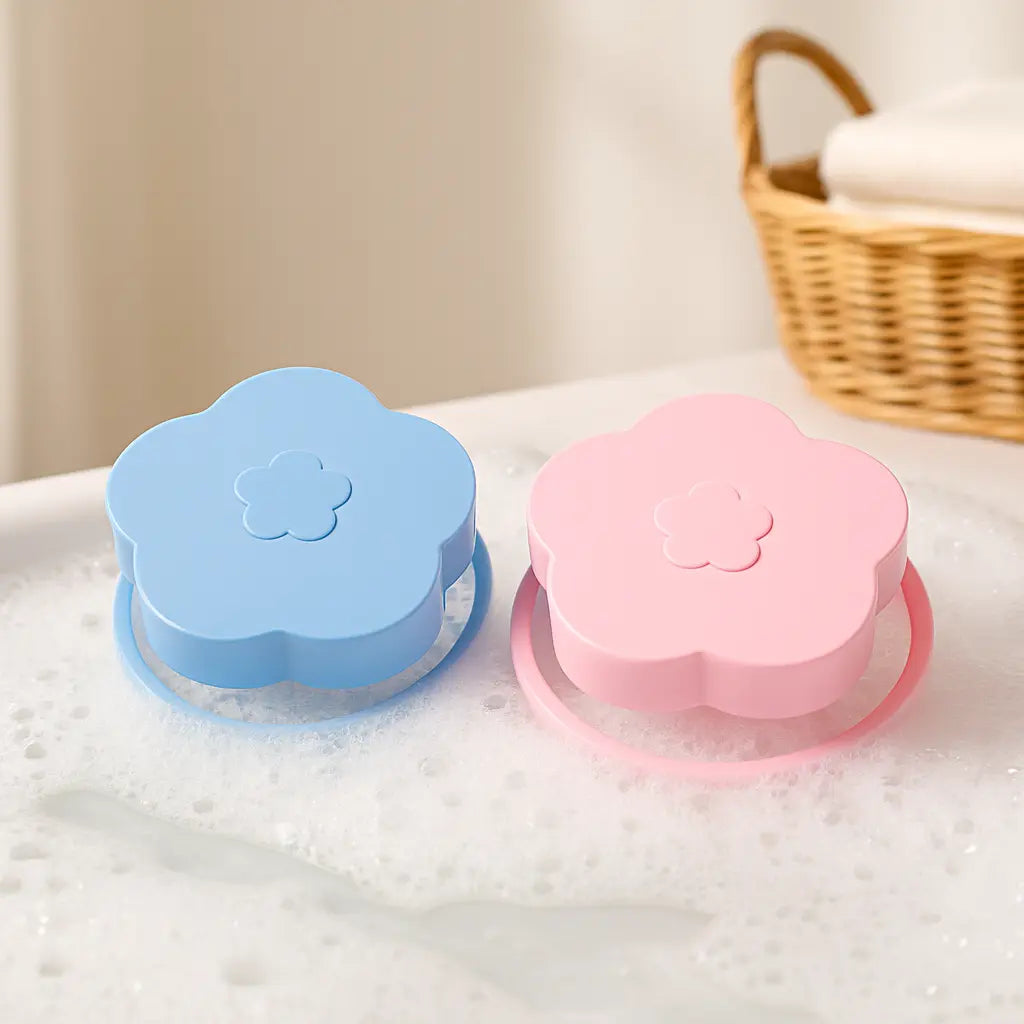 attrape poil flottant poses sur machine a laver