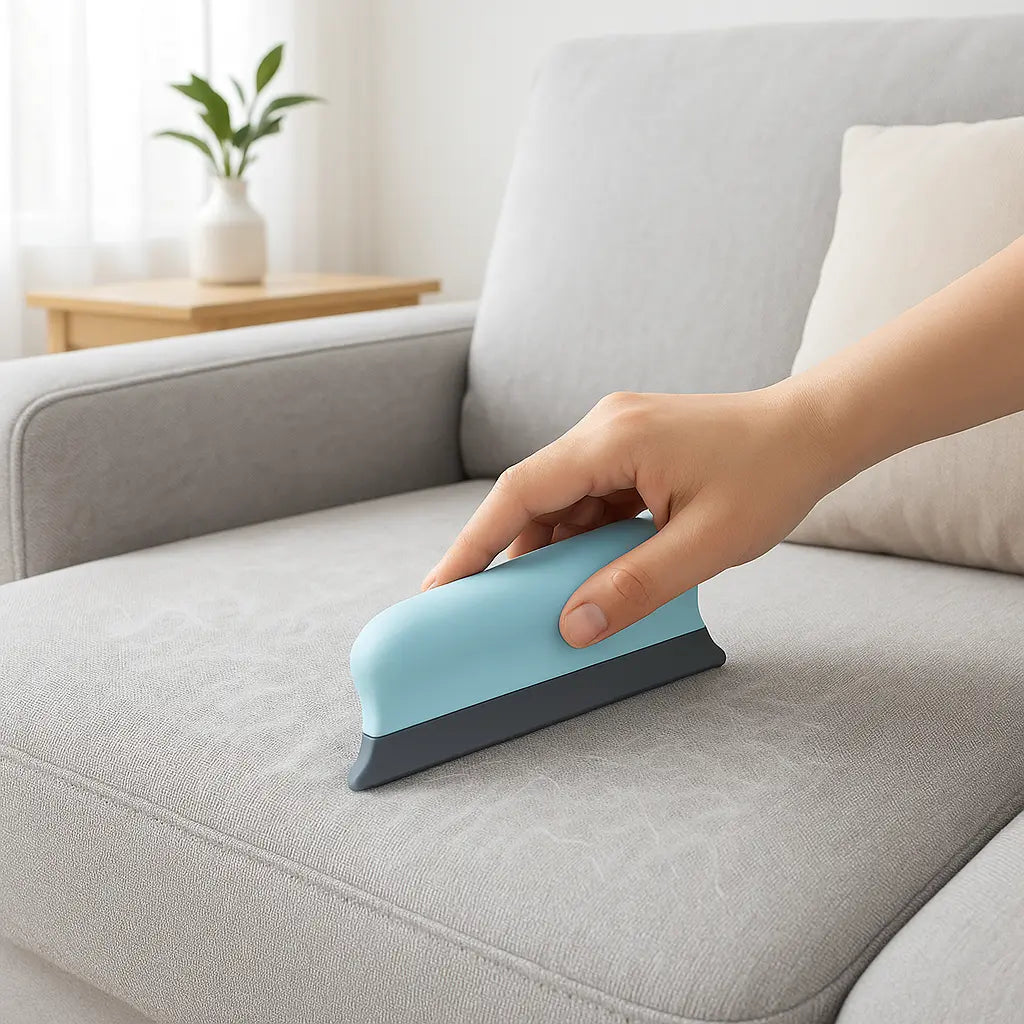 brosse chien poil long bleu clair