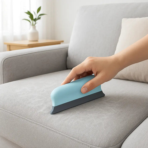 brosse chien poil long bleu clair