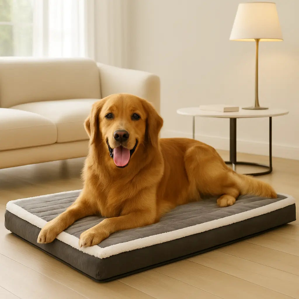 chien allonge sur matelas pour chien