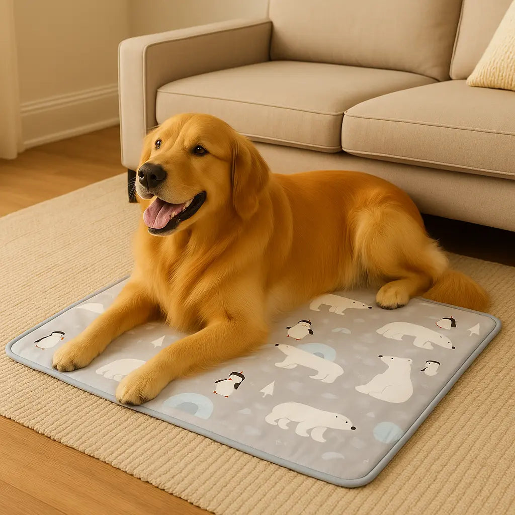 chien allonge sur tapis rafraichissant chien dans salon