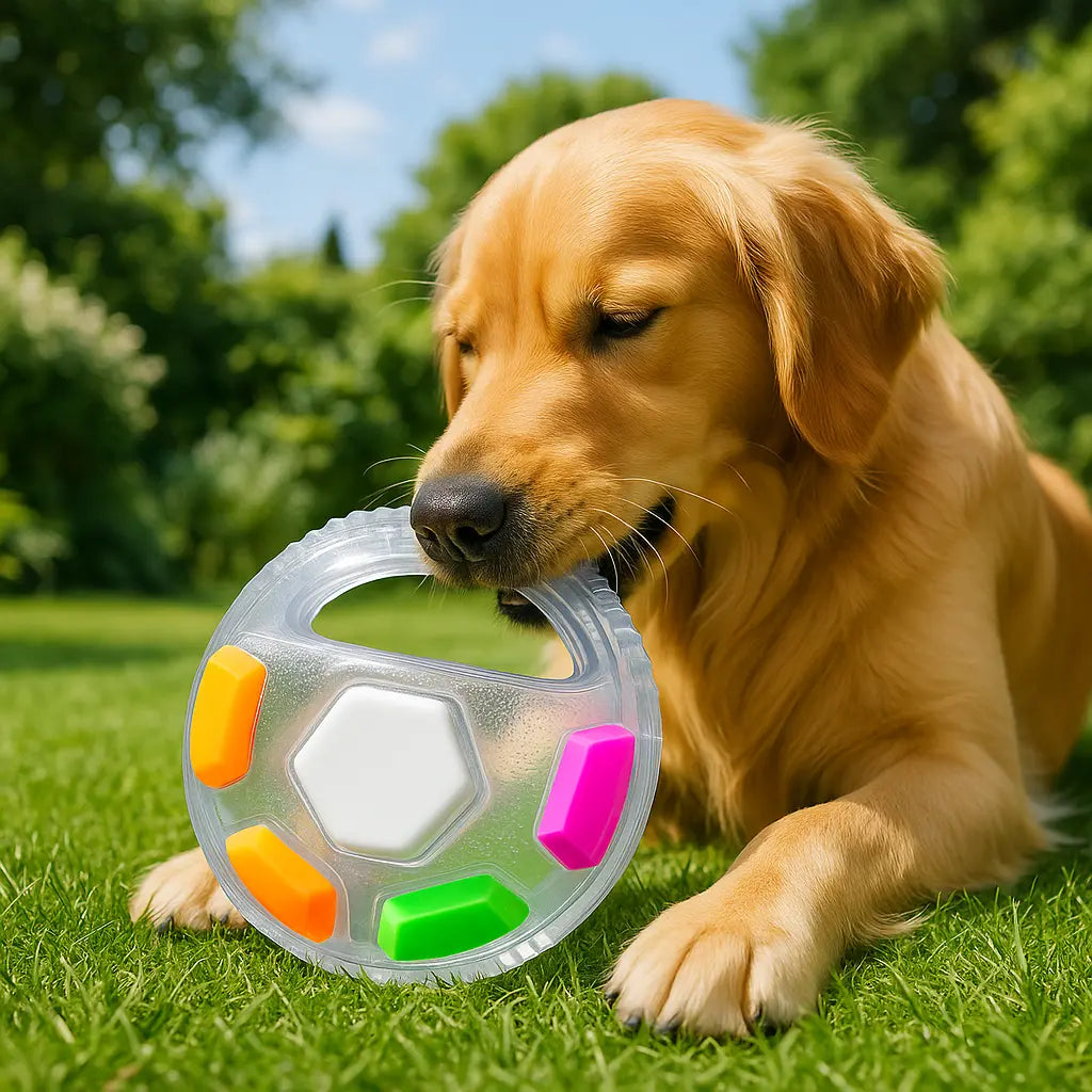 chien jouant avec balle pour chien dans jardin
