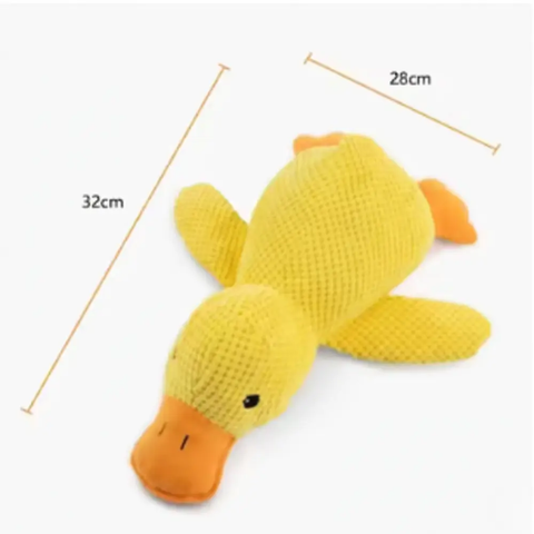 dimensions peluche pour chien-canard