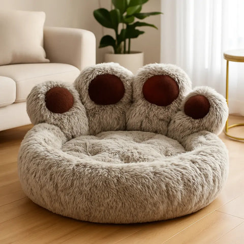 photo professionnelle canape pour chien gris