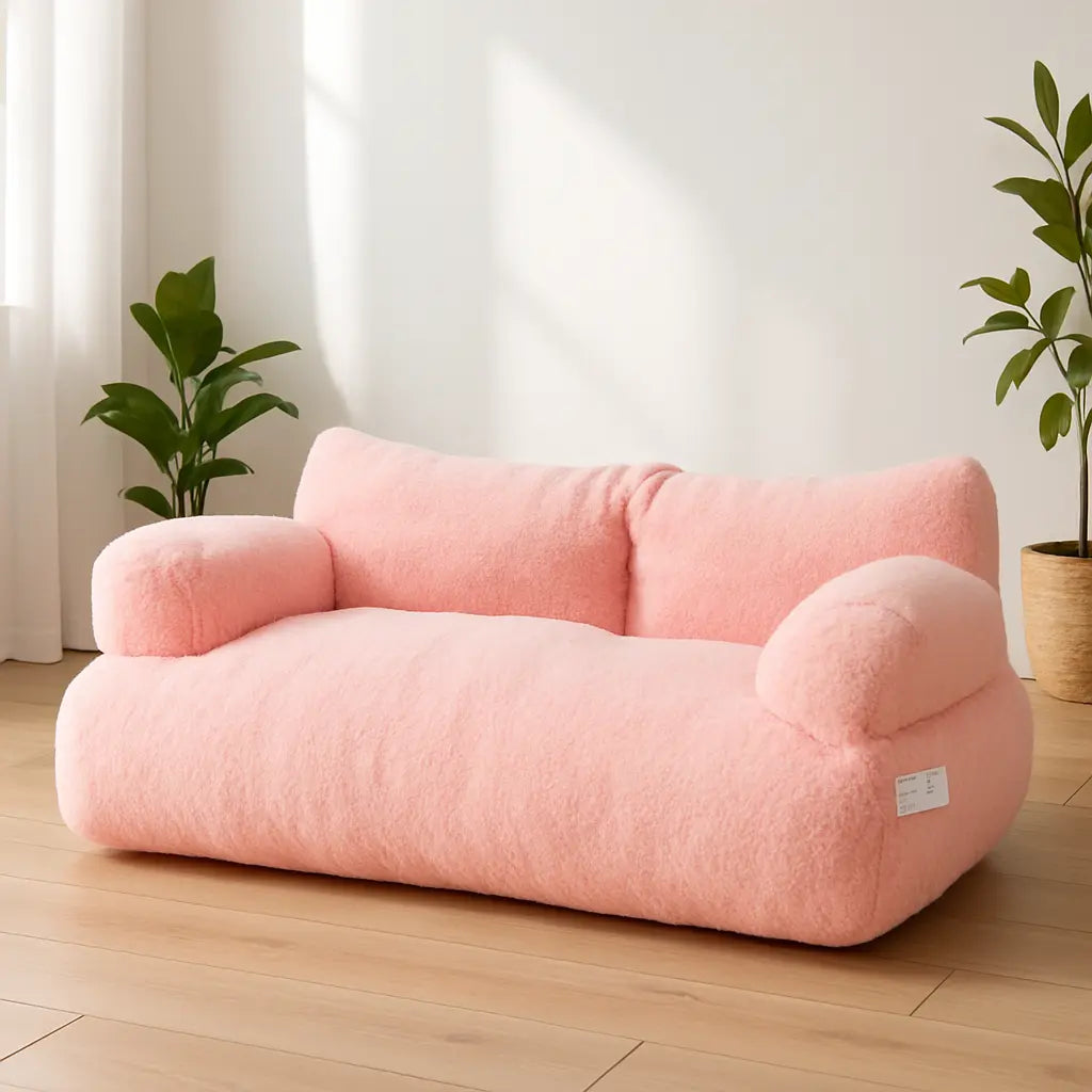 photo professionnelle canape pour chien rose salon