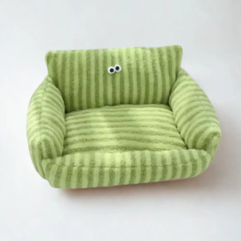 photo professionnelle canape pour chien vert avec rayures