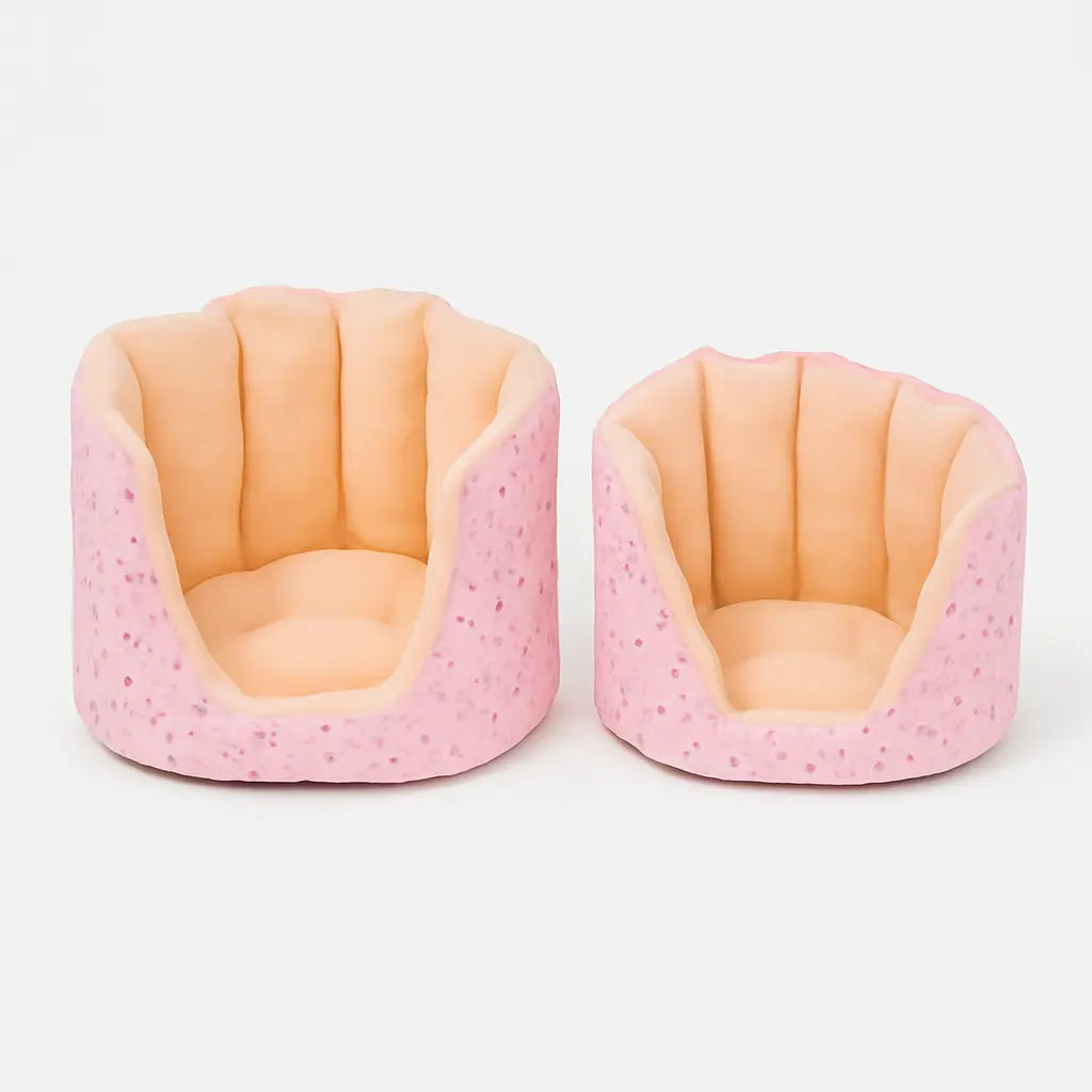 photo professionnelle deux coussins pour chien rose deux tailles