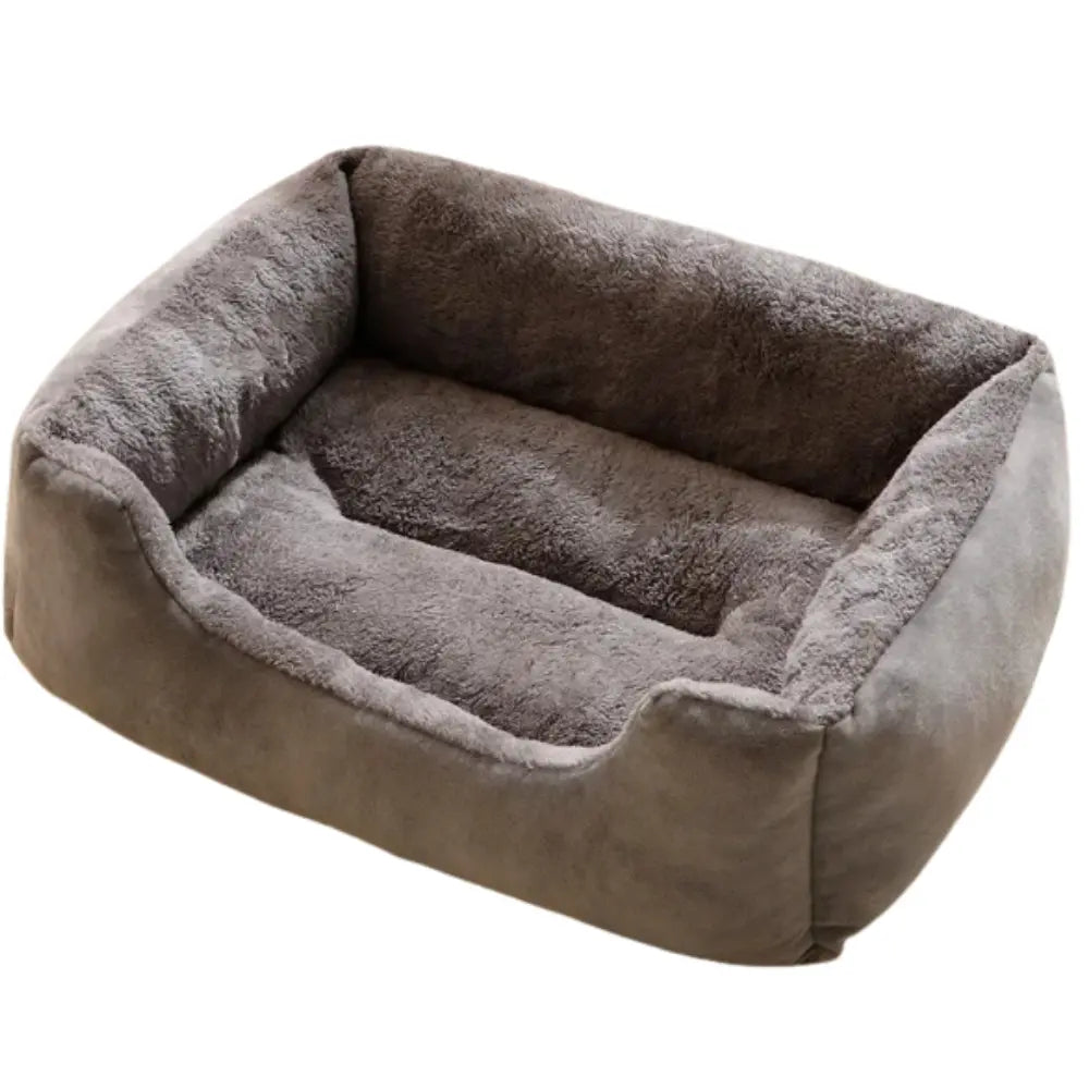 photo professionnelle panier pour chien gris fond blanc