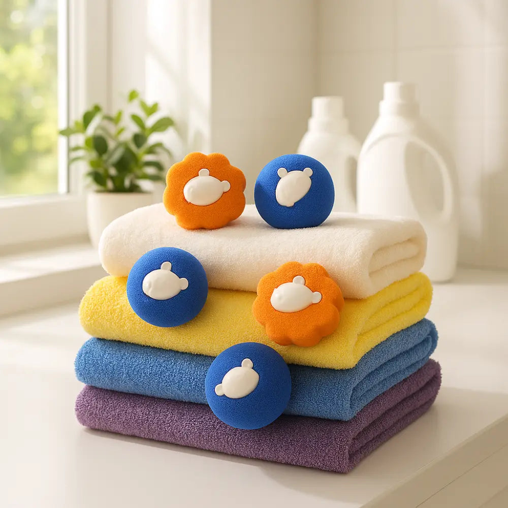 pile serviettes avec boules anti poils