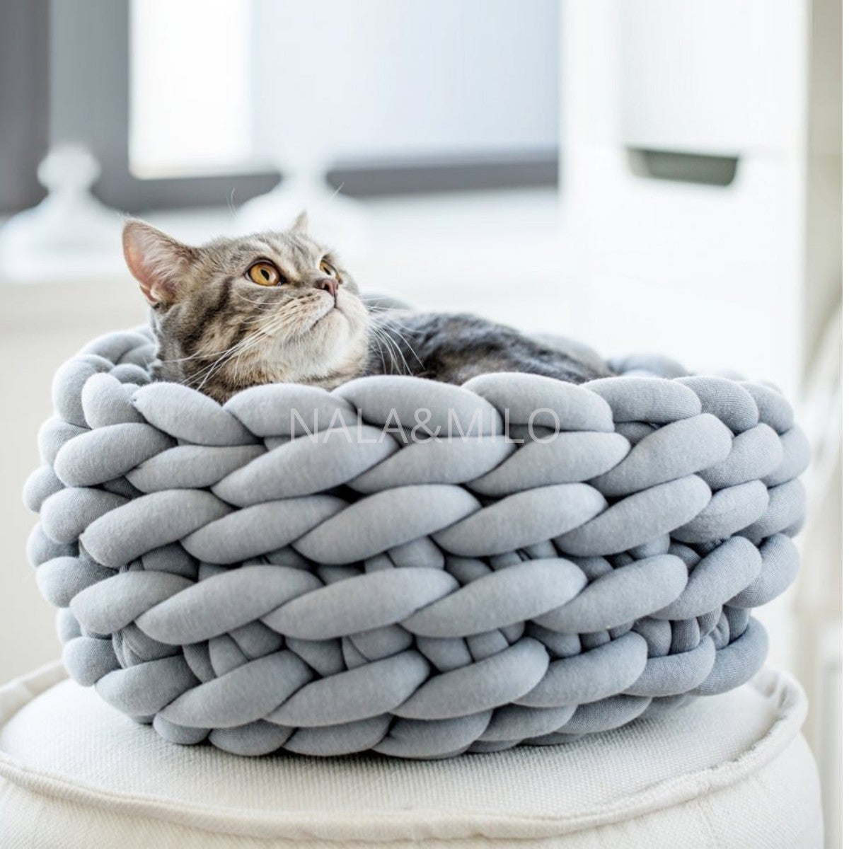 Yuka - panier design pour petit chien / chat, avec coussin déhoussable